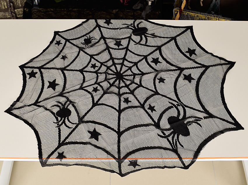 할로윈 거미줄 레이스 테이블보 원형