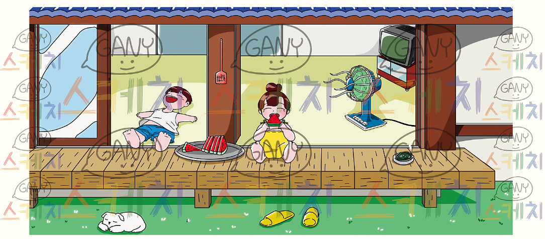시골 툇마루 배경