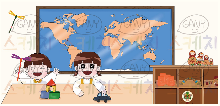 장난감 세계지도 배경