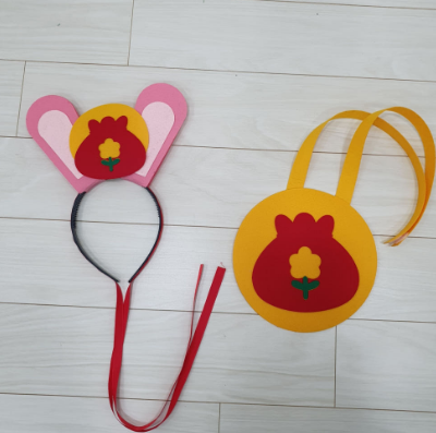 보름달 토끼머리띠 복주머니세트