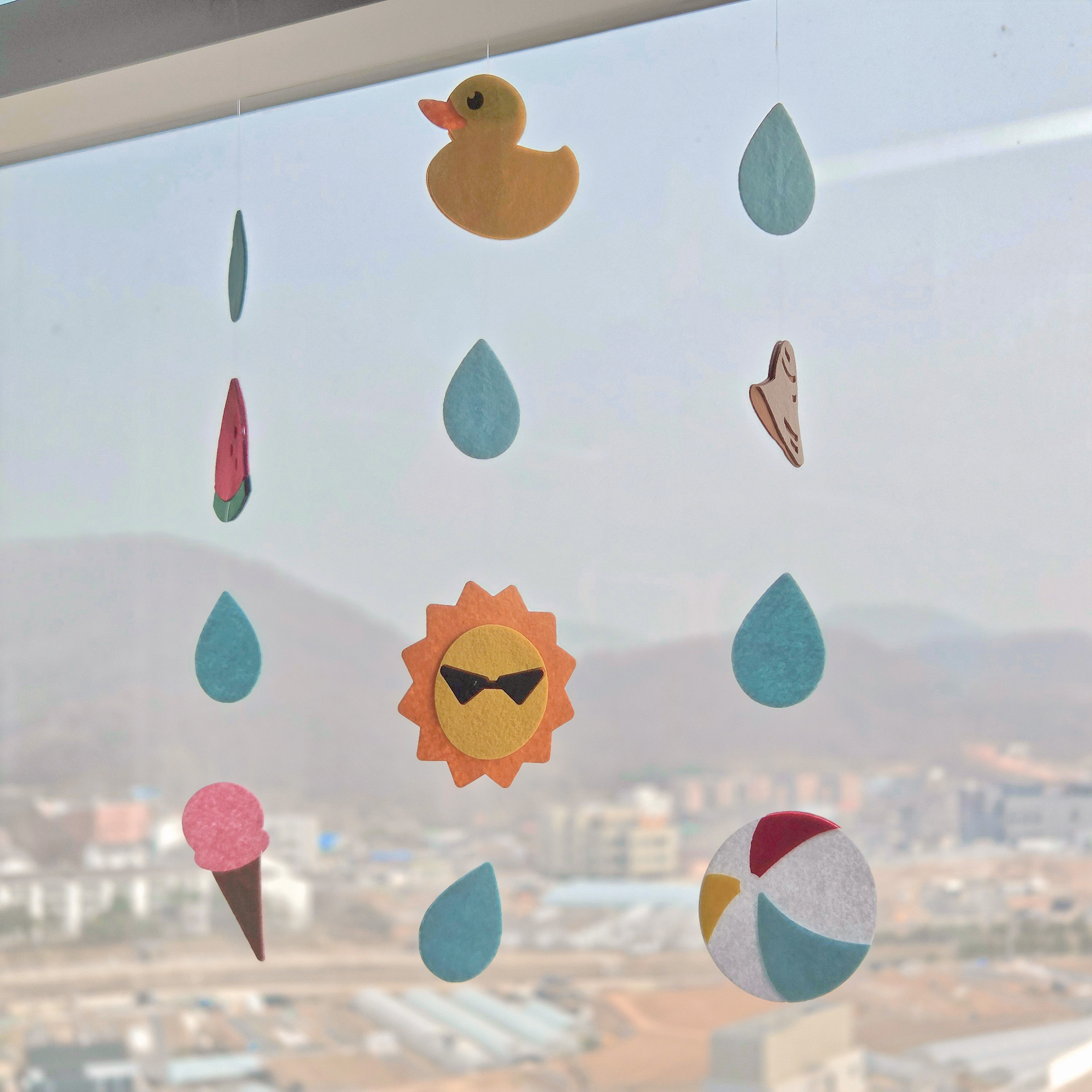 수박 오리 비치볼 여름모빌DIY(1줄)